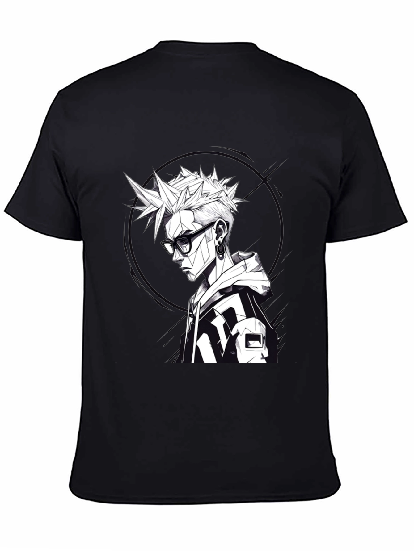 Edgy Geometric Anime Tee