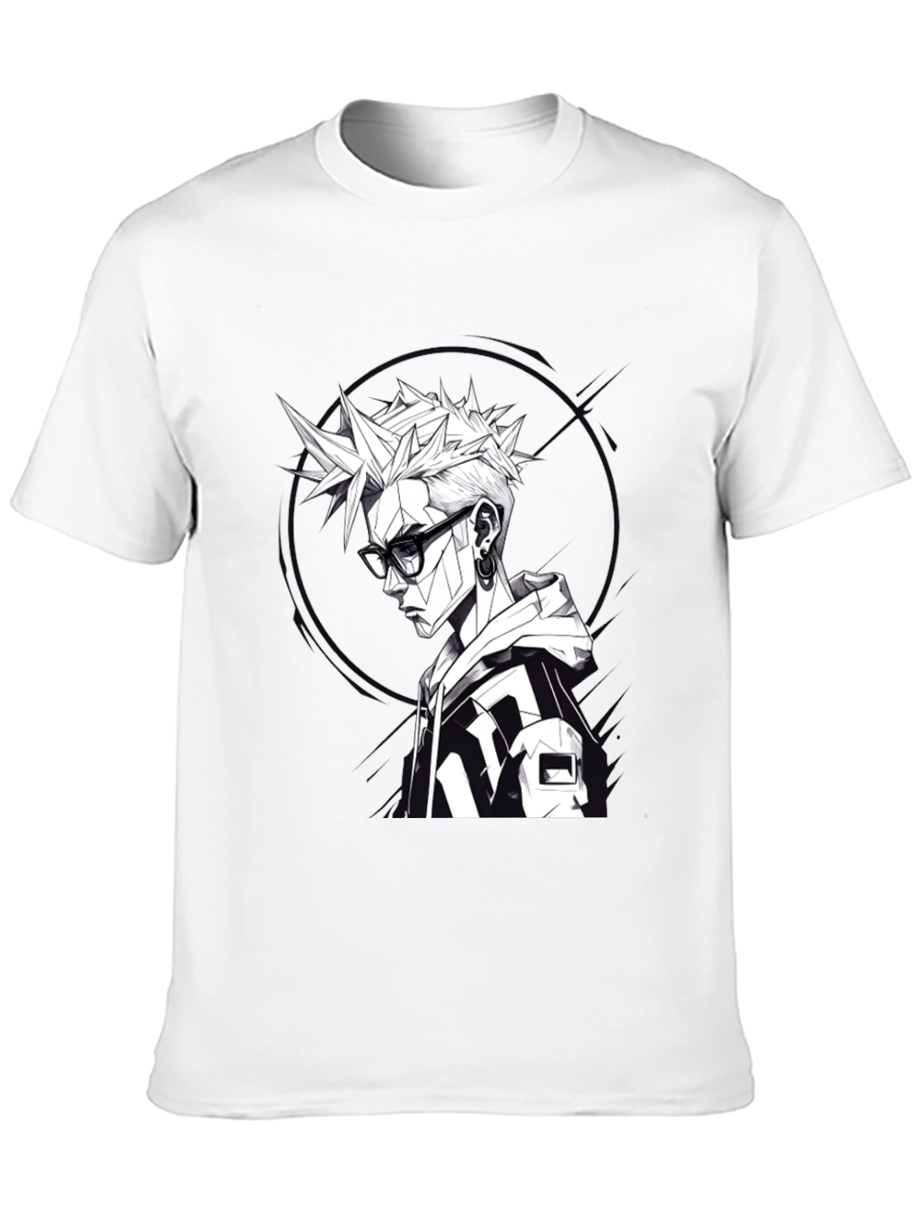 Edgy Geometric Anime Tee