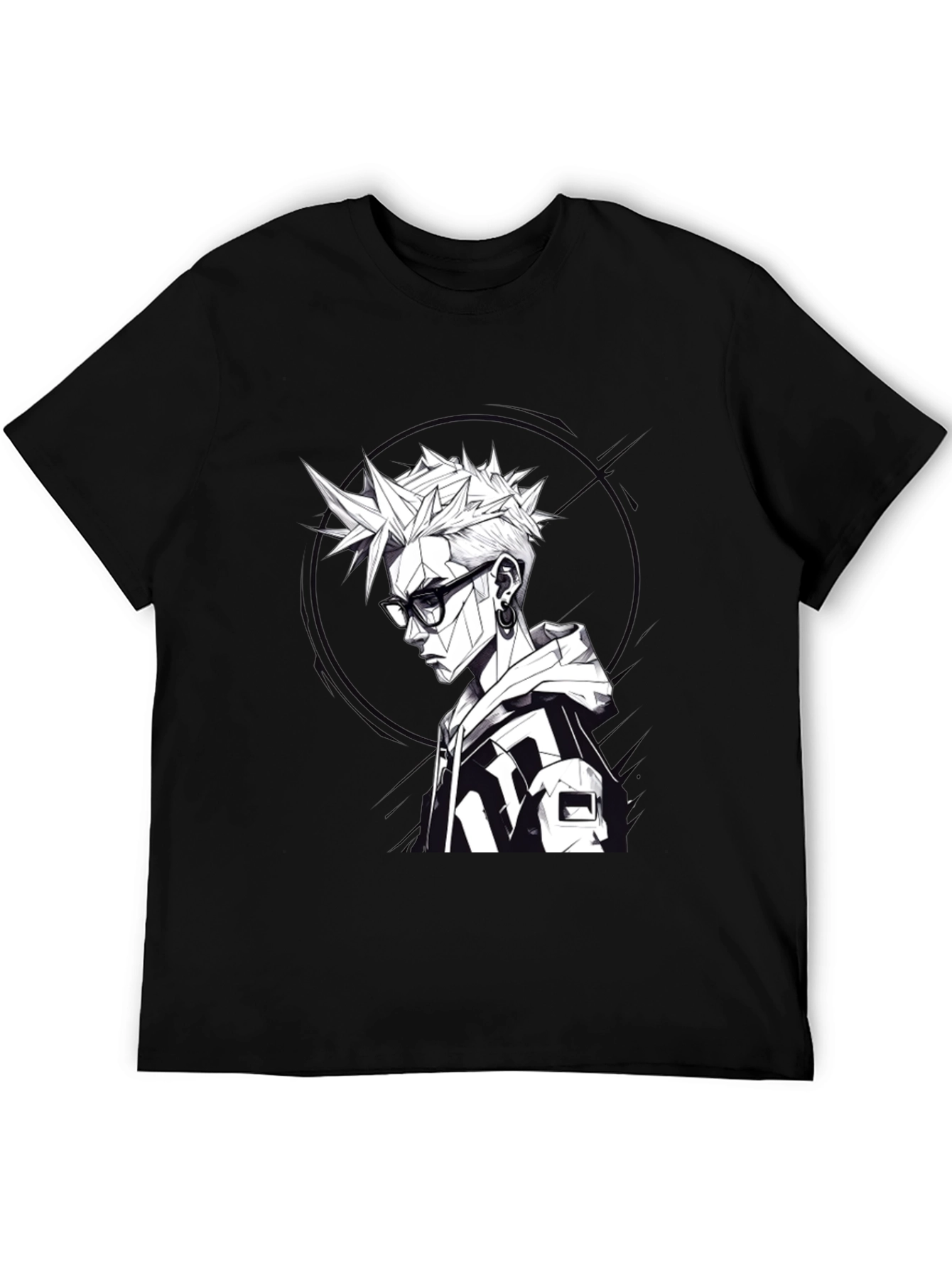 Edgy Geometric Anime Tee