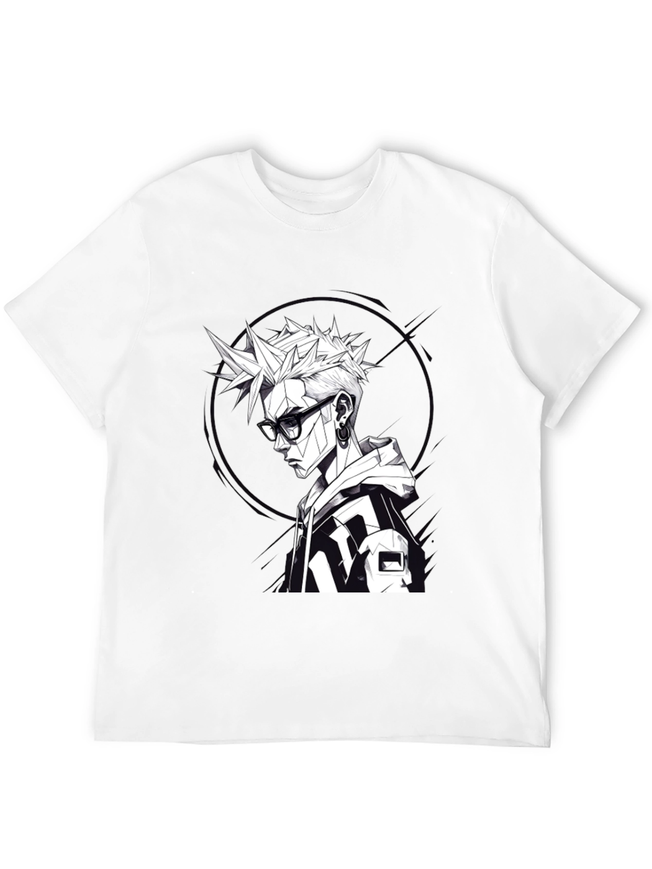 Edgy Geometric Anime Tee