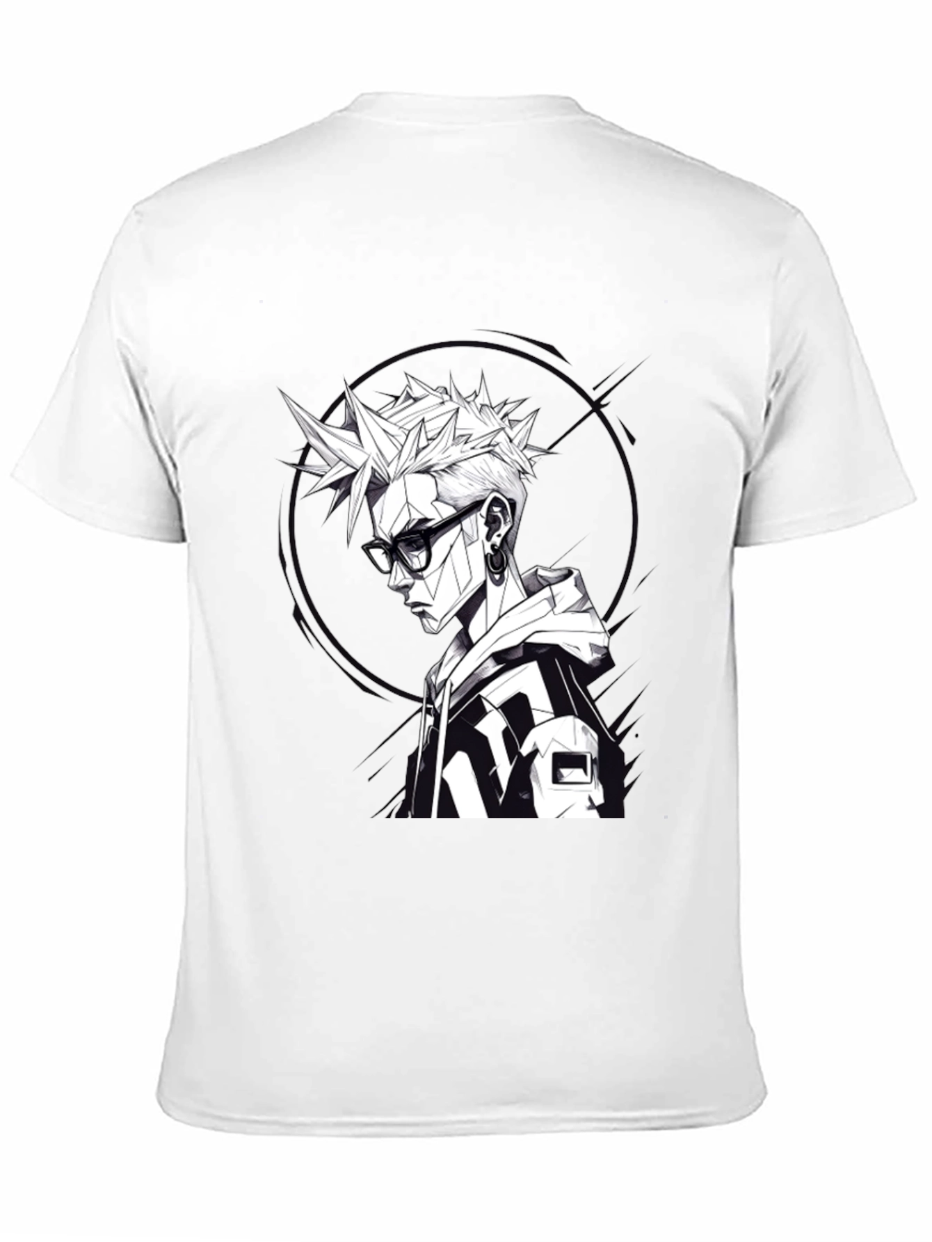 Edgy Geometric Anime Tee