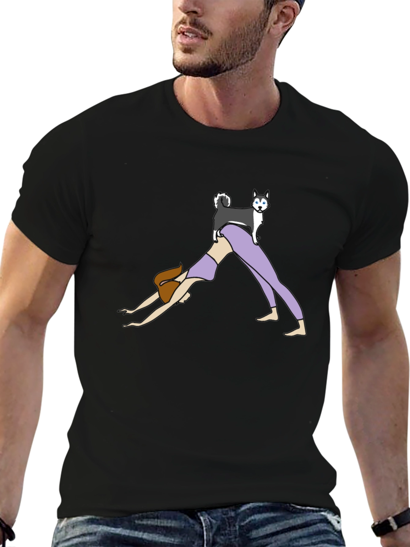 Yoga Dog T-Shirt Funny Graphic Tee