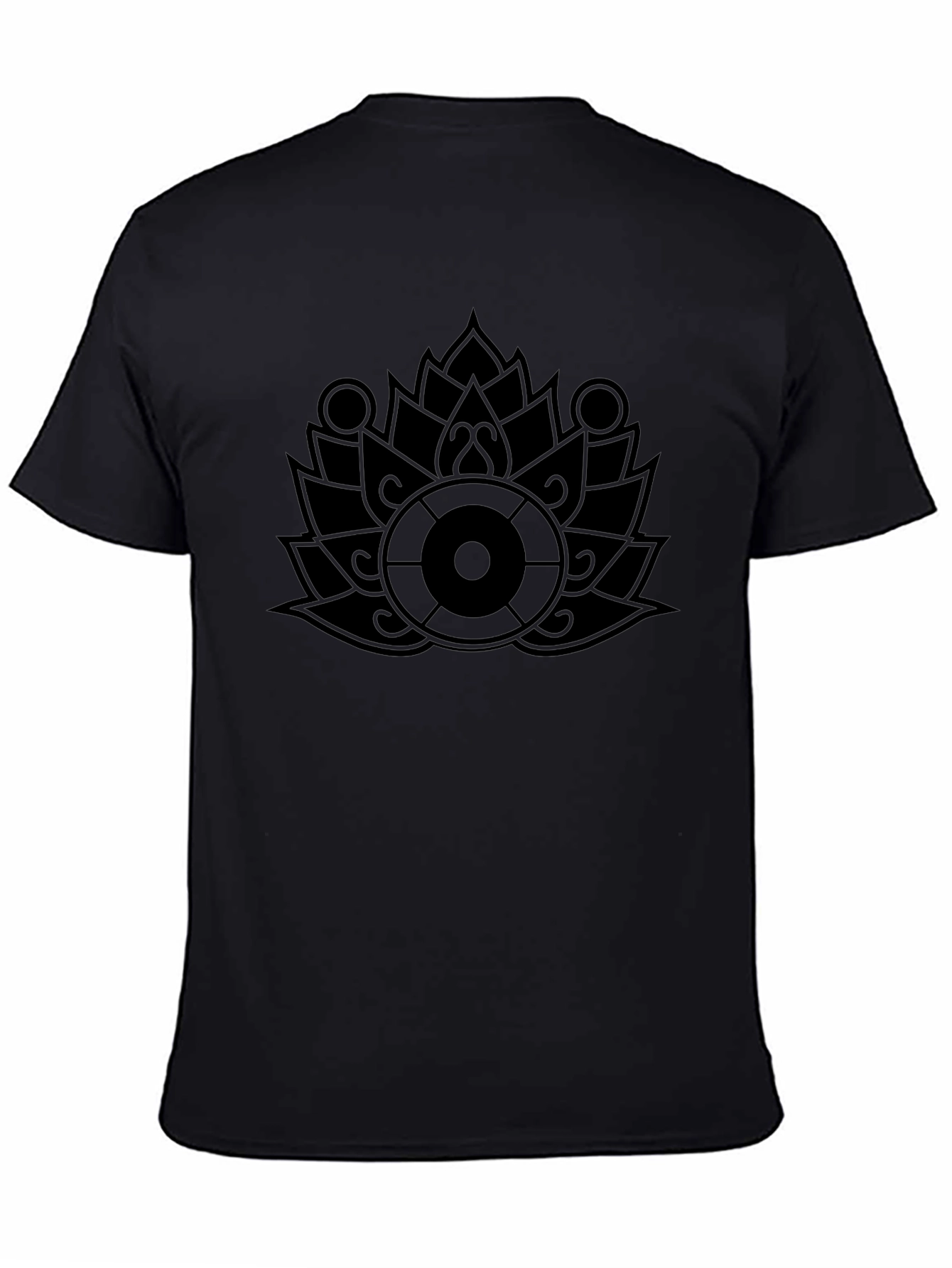 Lotus Wheel Graphic Black T-Shirt