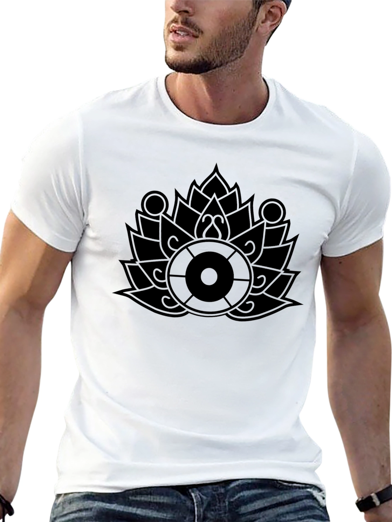 Lotus Wheel Graphic Black T-Shirt