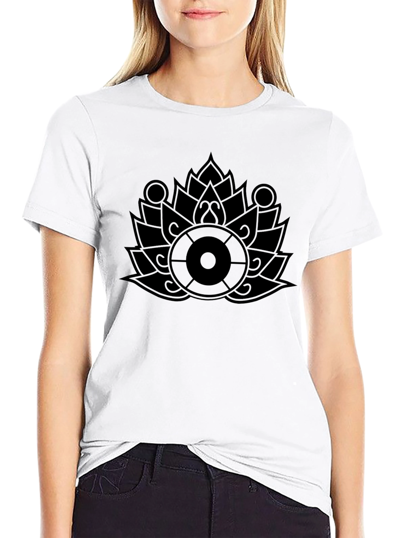 Lotus Wheel Graphic Black T-Shirt