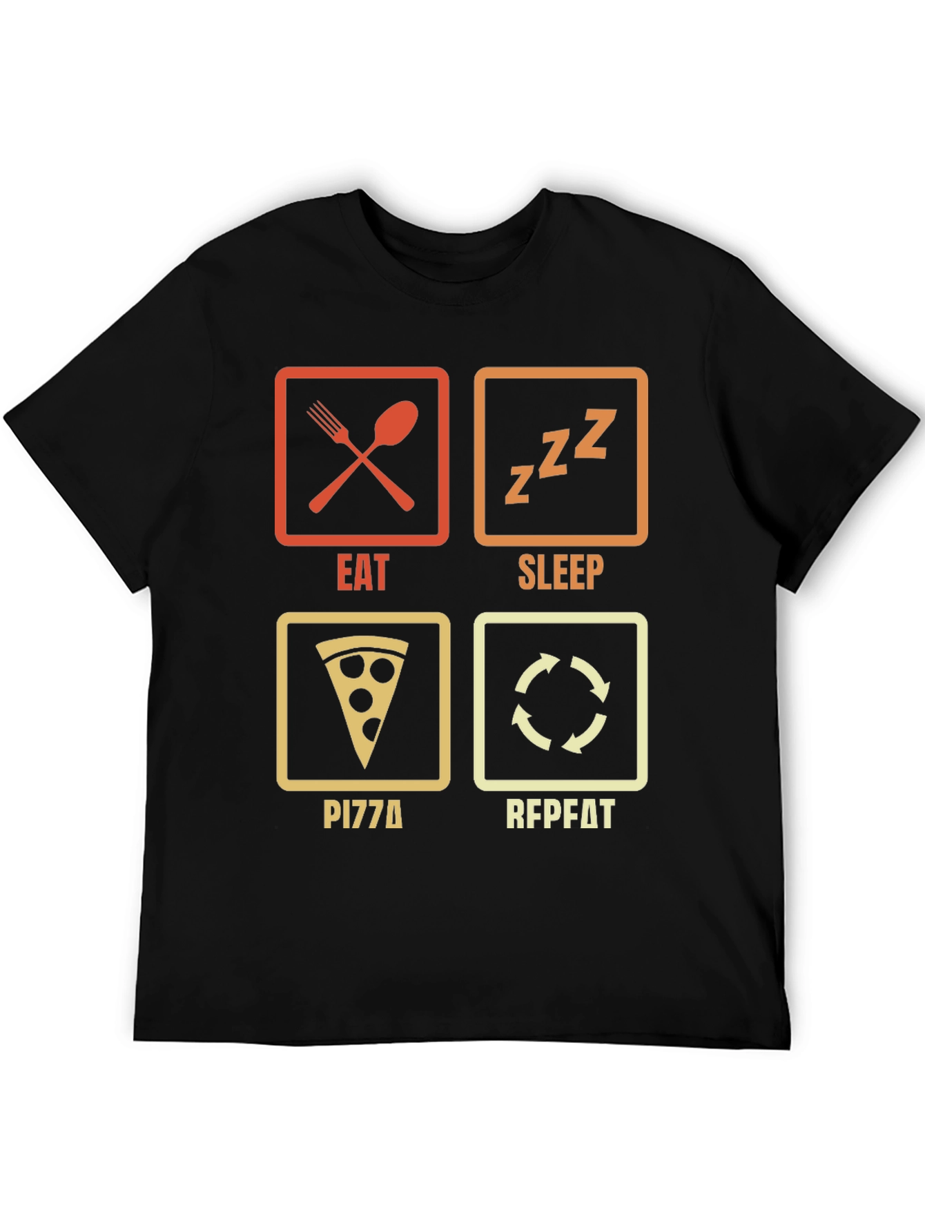 Eat Sleep Pizza Repeat T-Shirt - Funny Foodie Tee