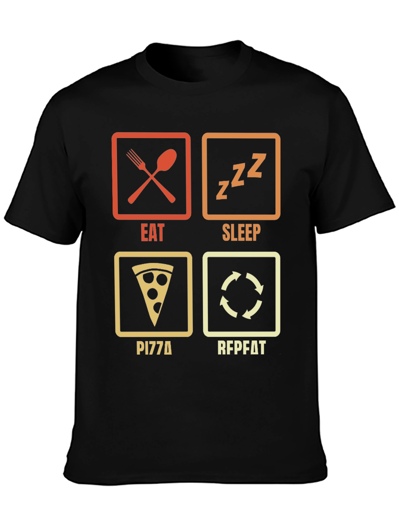 Eat Sleep Pizza Repeat T-Shirt - Funny Foodie Tee