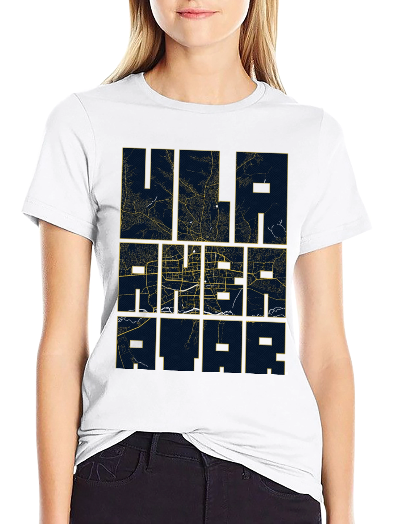Ulaanbaatar Map T-Shirt - Urban Style