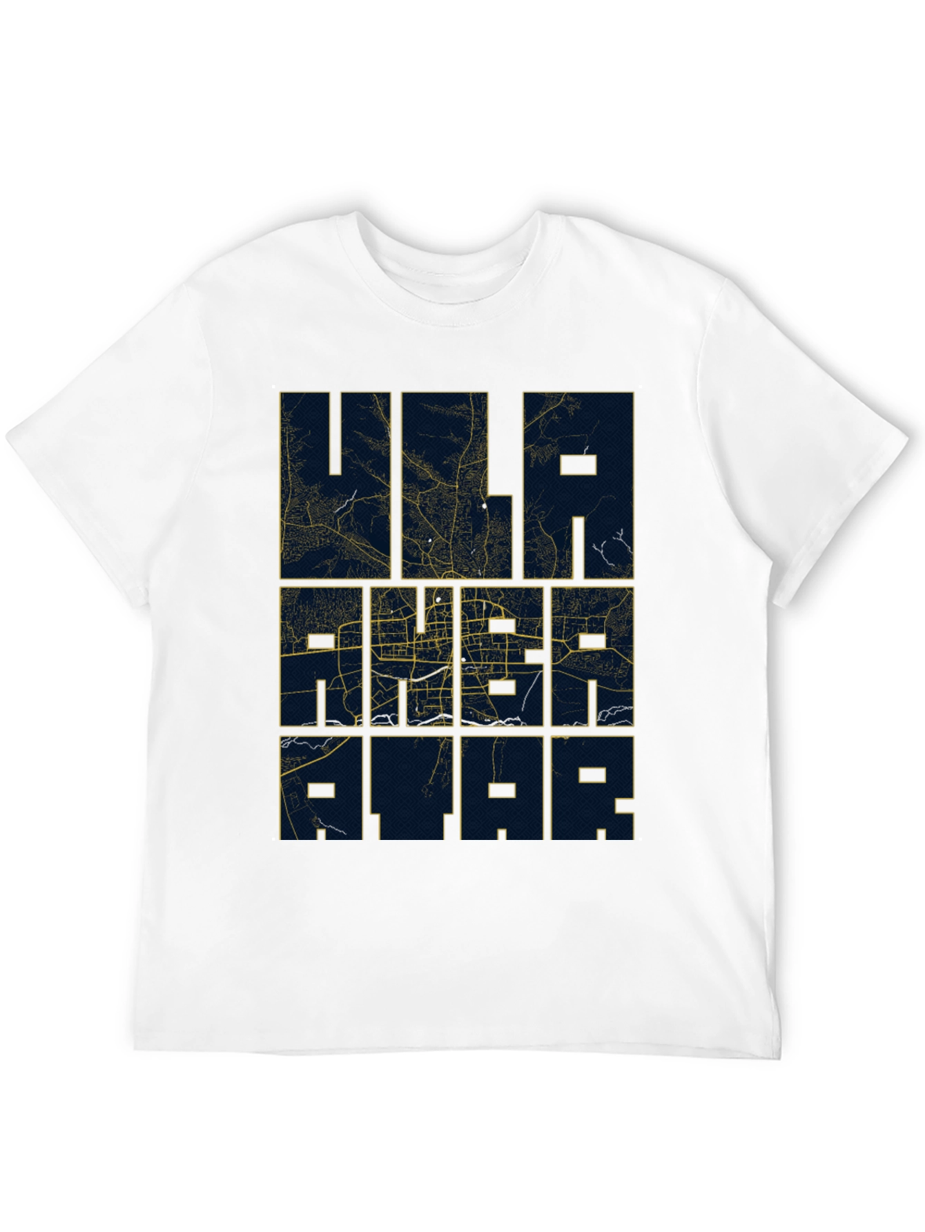 Ulaanbaatar Map T-Shirt - Urban Style