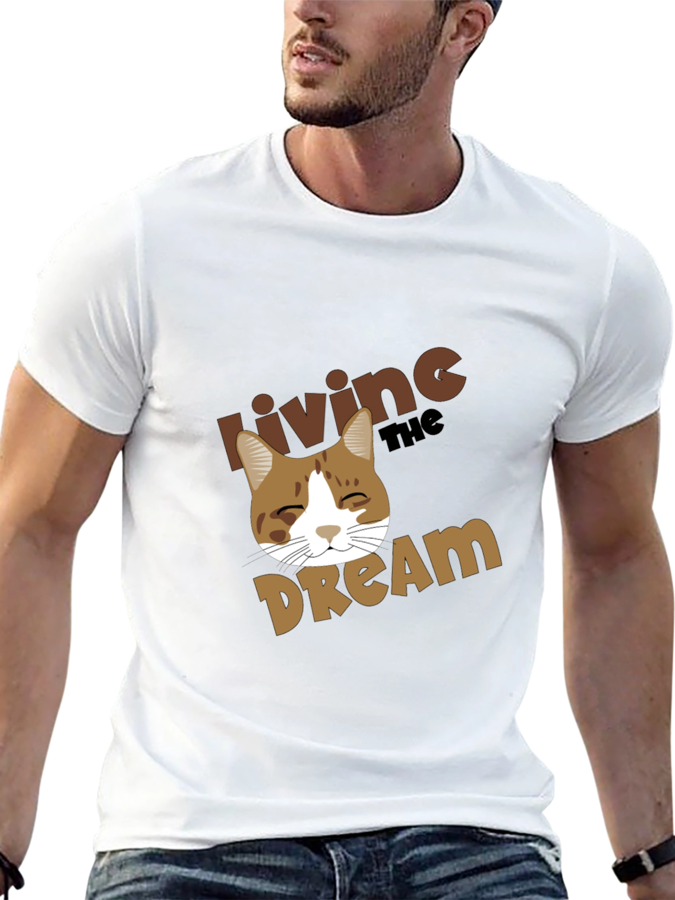 Living the Dream Cat Graphic T-Shirt