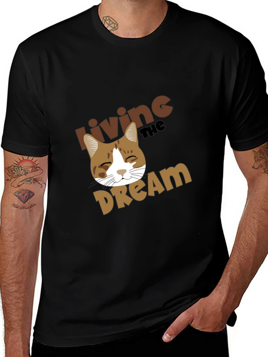 Living the Dream Cat Graphic T-Shirt
