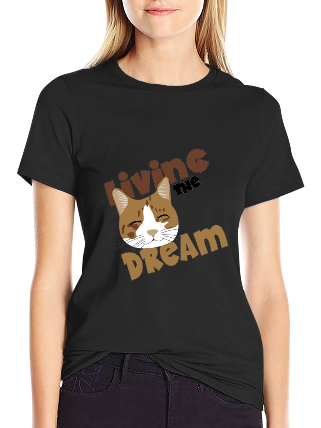 Living the Dream Cat Graphic T-Shirt