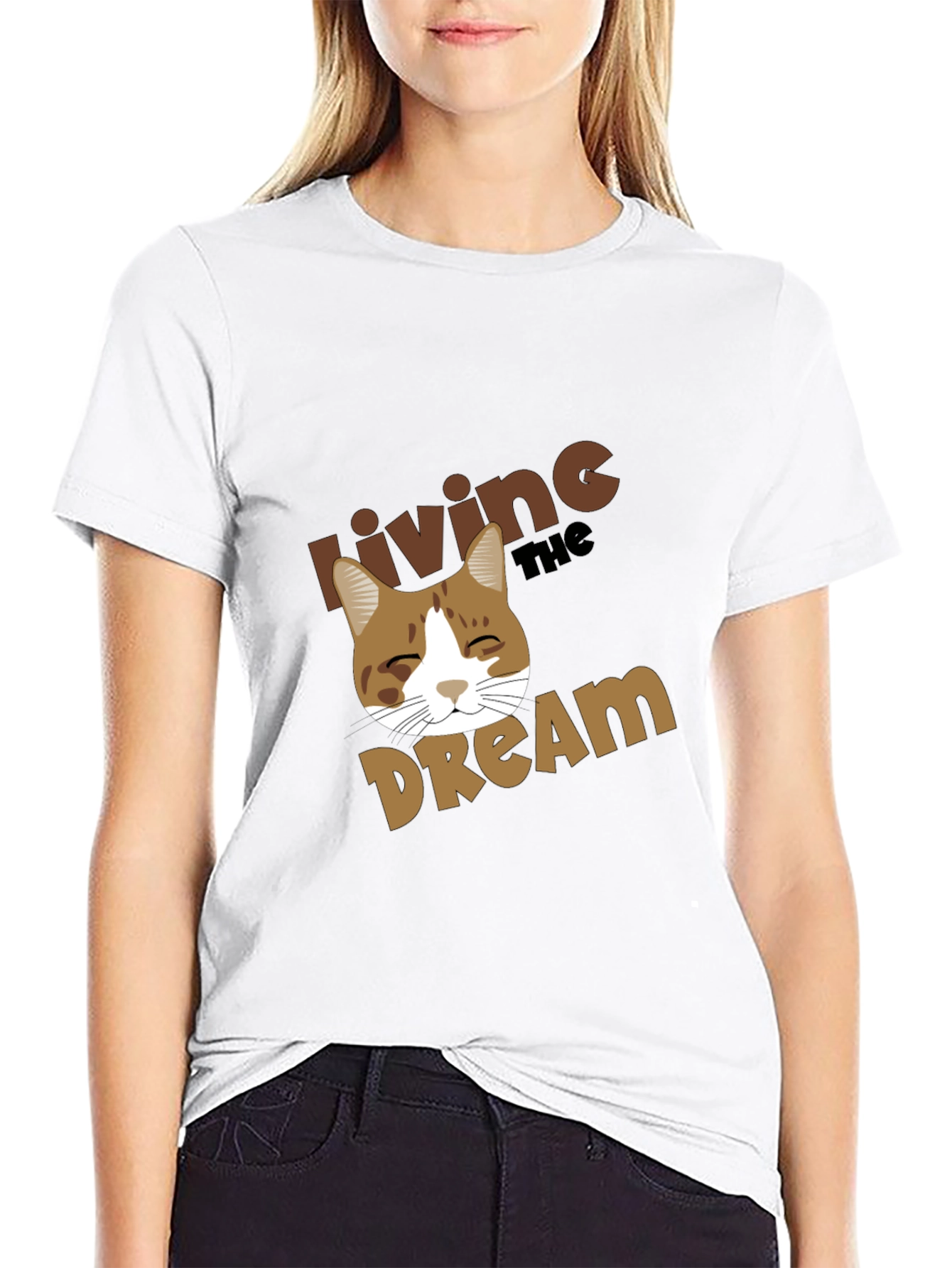 Living the Dream Cat Graphic T-Shirt