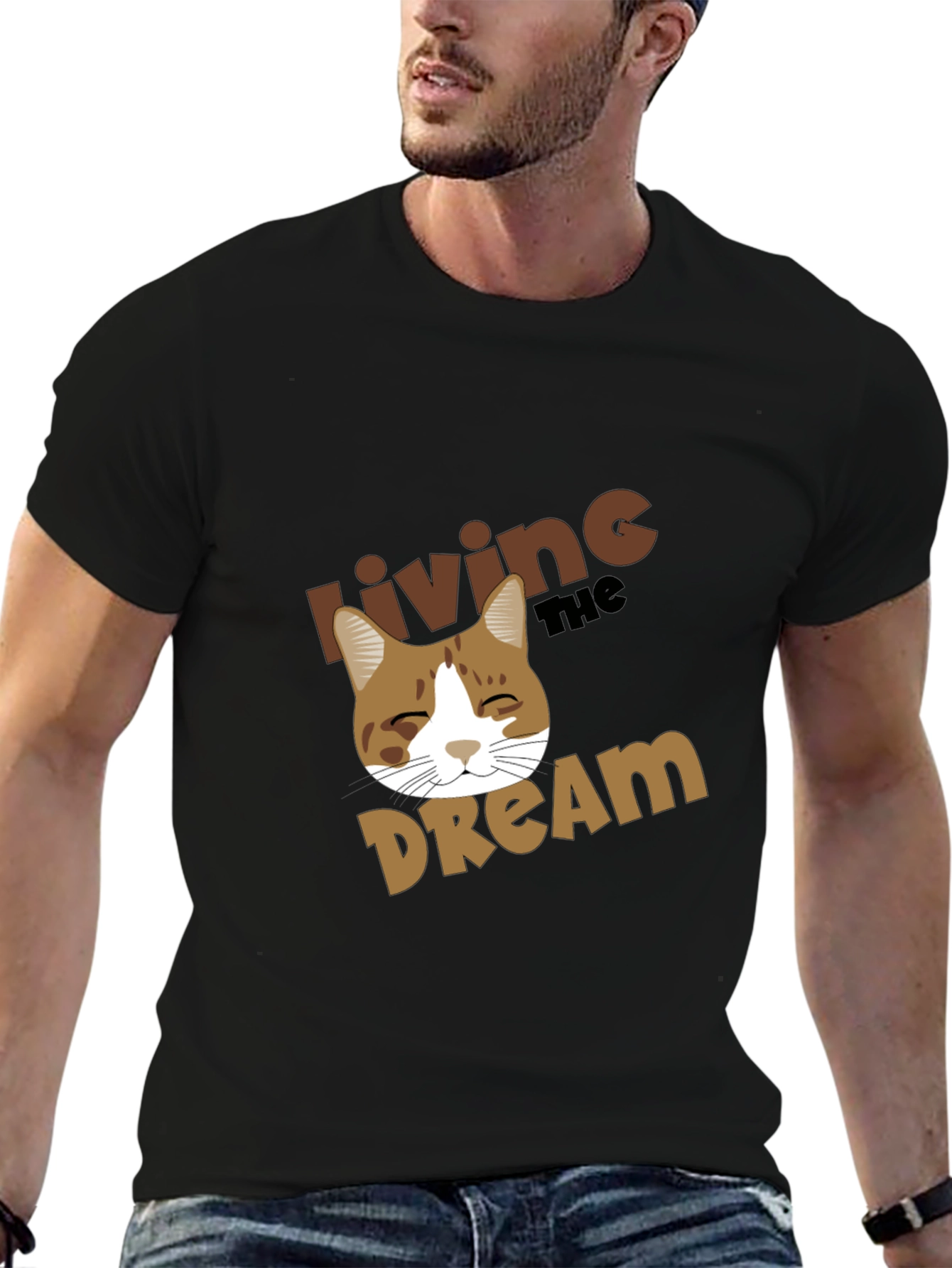 Living the Dream Cat Graphic T-Shirt