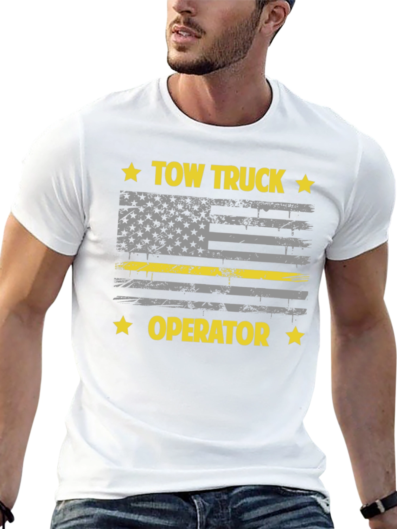 Tow Truck Operator Flag Graphic Tee