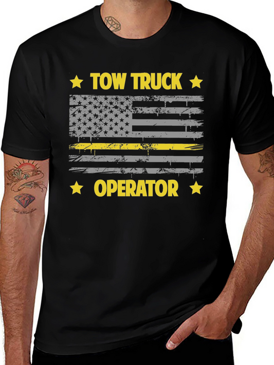 Tow Truck Operator Flag Graphic Tee