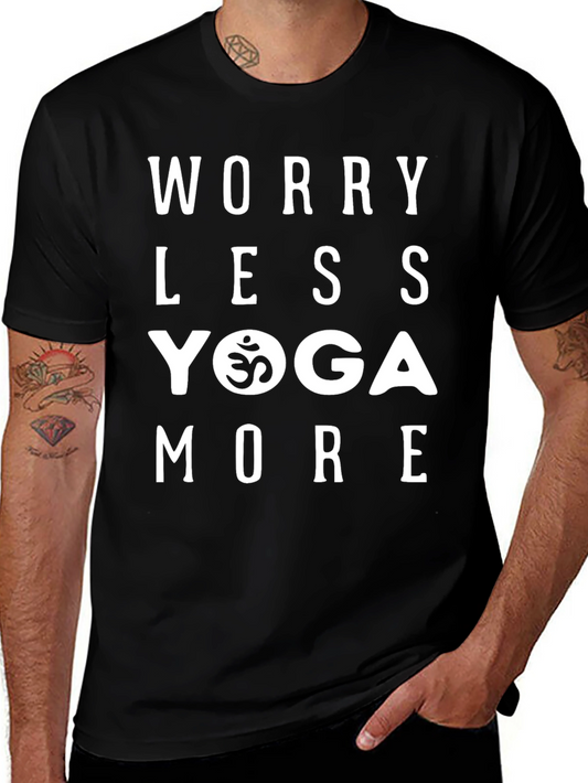 Worry Less Yoga More Graphic Tee - Black