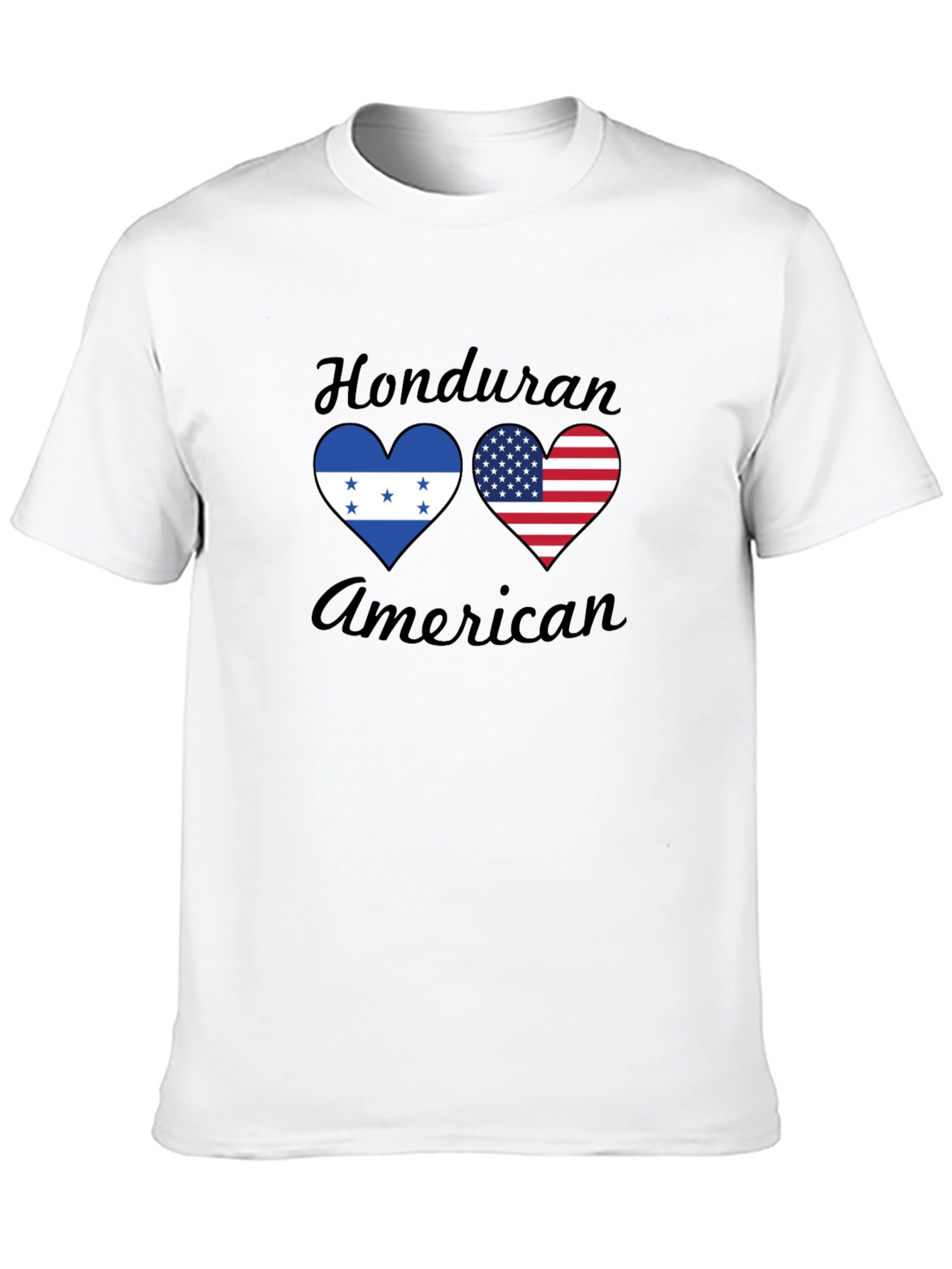 Honduran American Flag Heart Graphic T-Shirt
