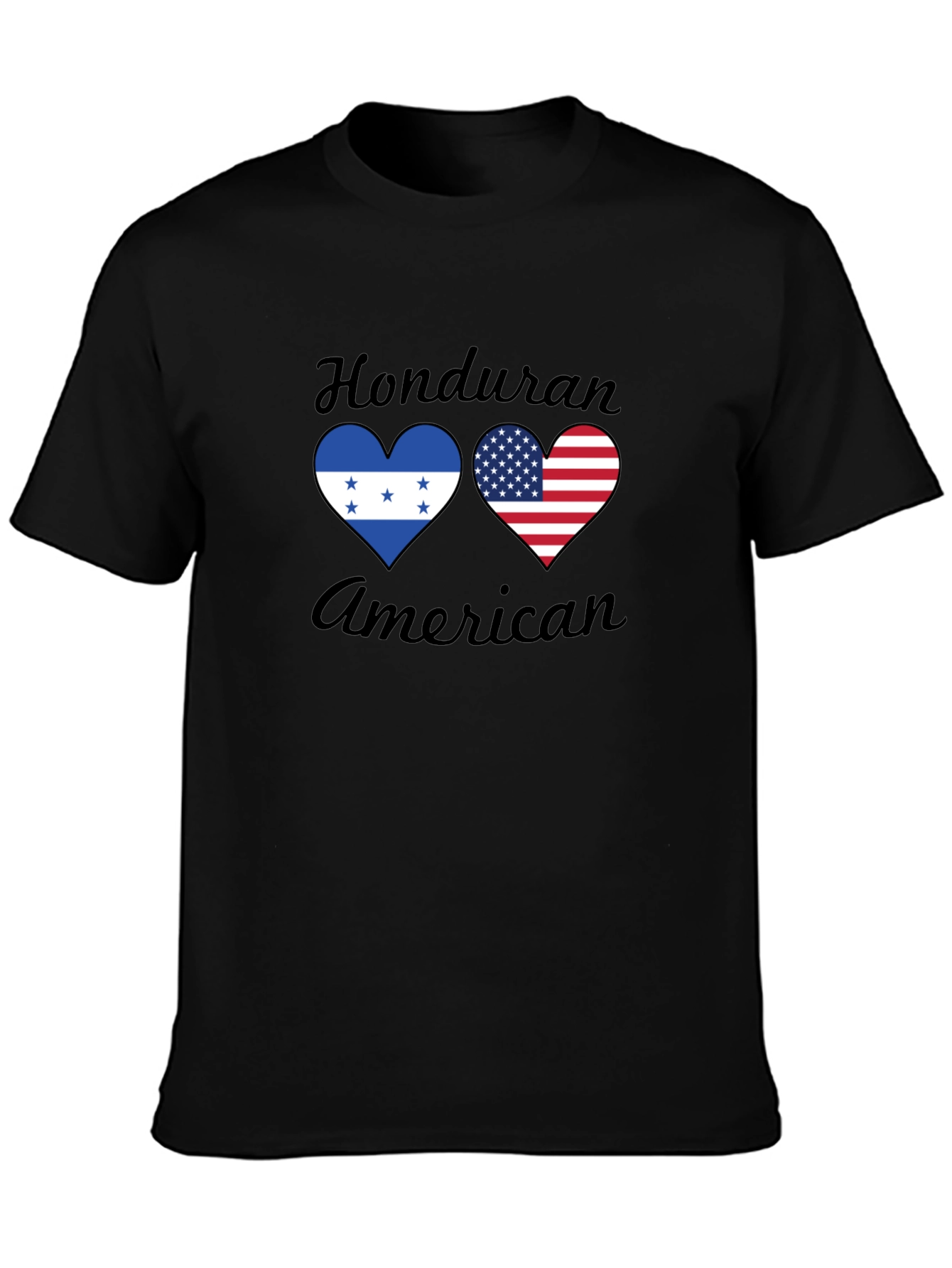 Honduran American Flag Heart Graphic T-Shirt