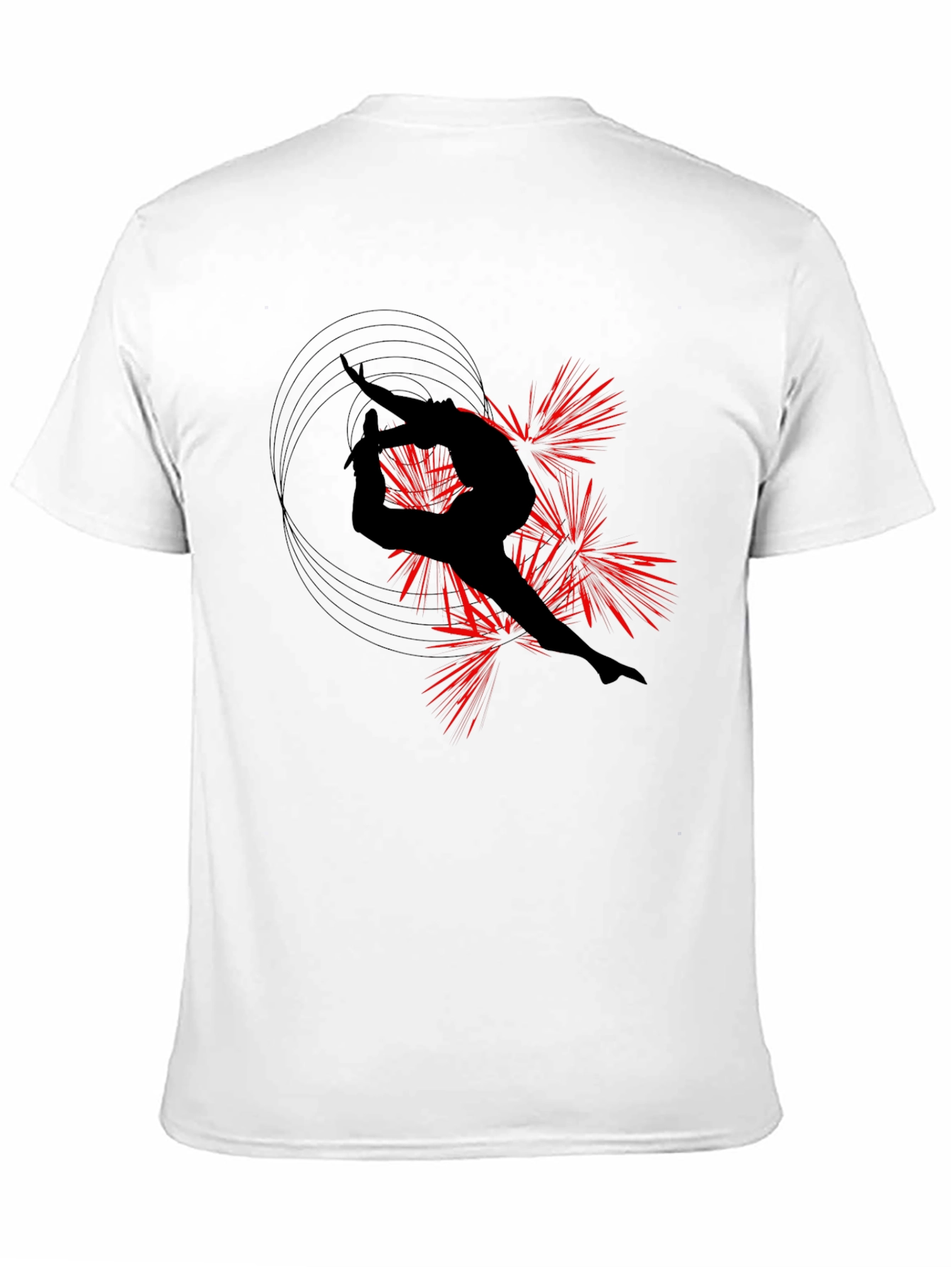 Gymnast Silhouette Graphic Tee - Black Cotton T-Shirt