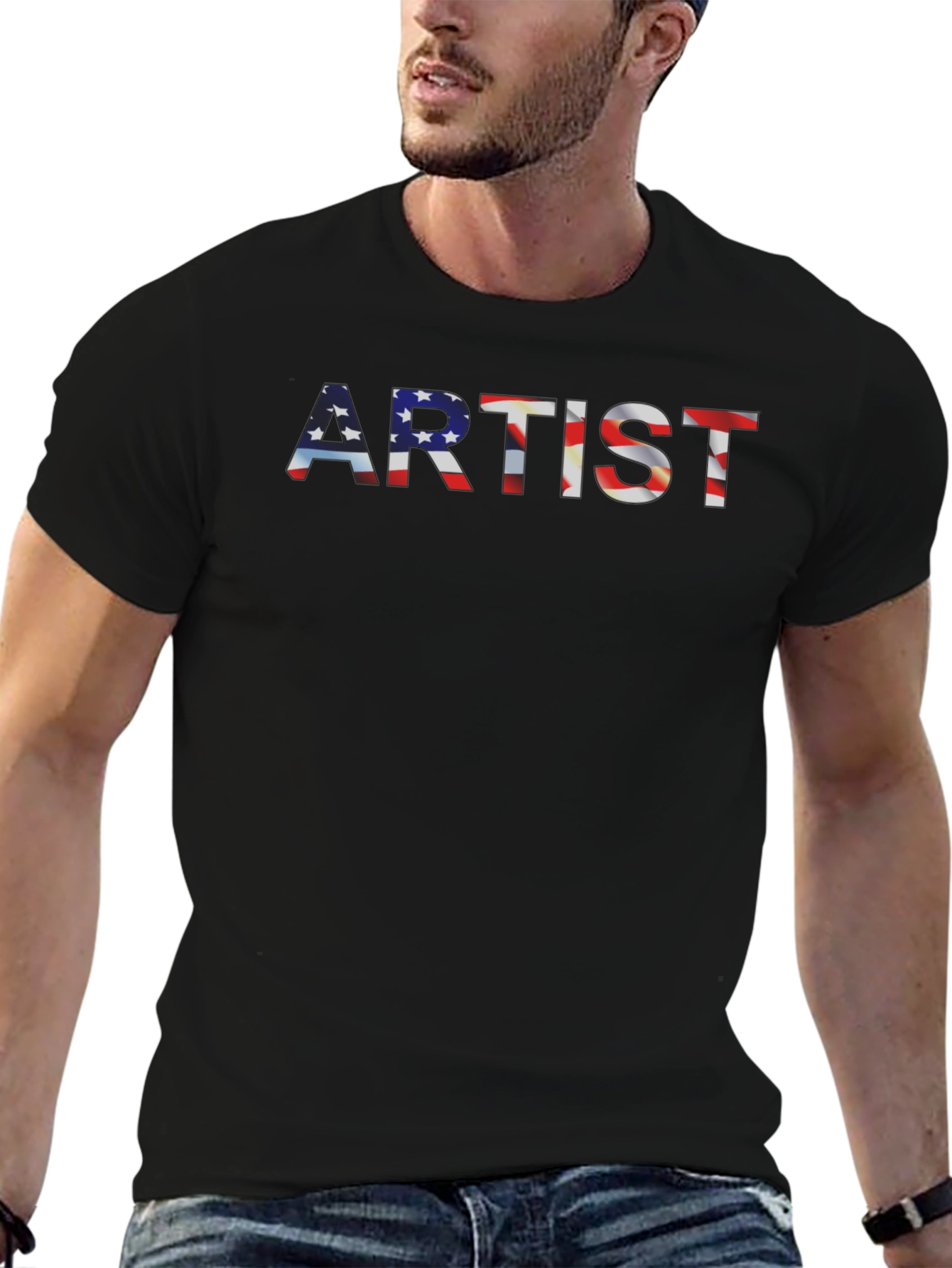 American Flag Artist Graphic Tee