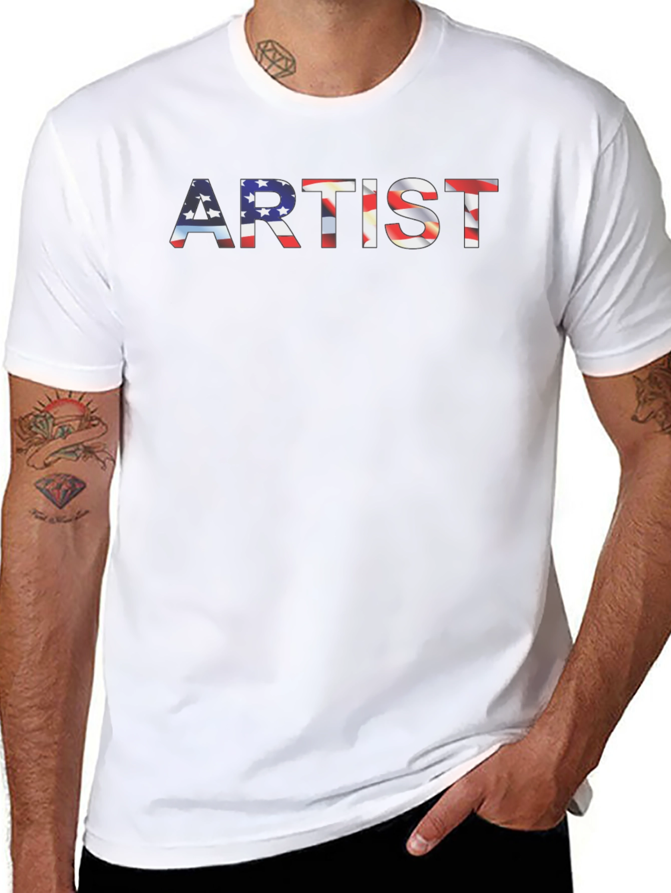 American Flag Artist Graphic Tee
