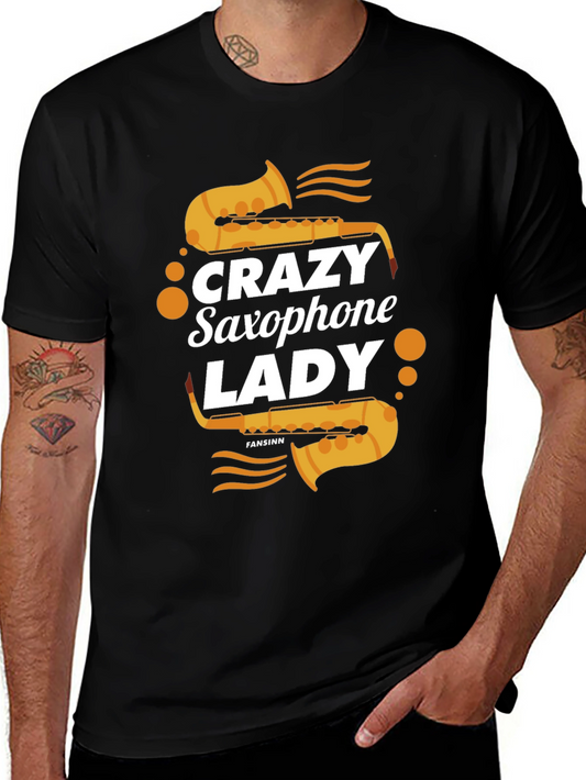 Crazy Saxophone Lady T-Shirt - Music Lover Tee