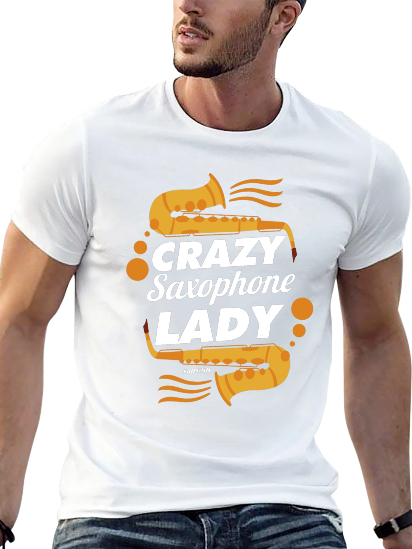 Crazy Saxophone Lady T-Shirt - Music Lover Tee