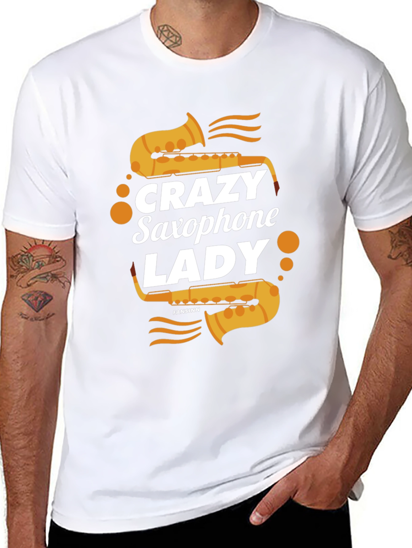 Crazy Saxophone Lady T-Shirt - Music Lover Tee