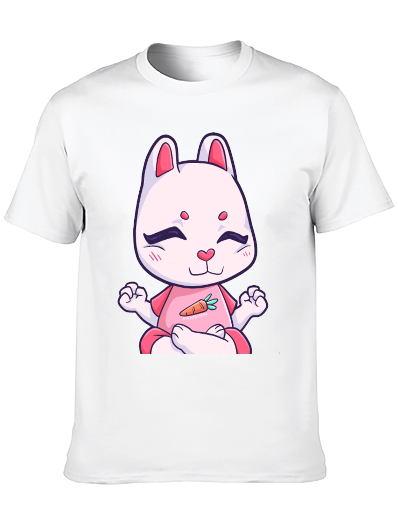 Meditating Bunny T-Shirt - Black Cotton Tee