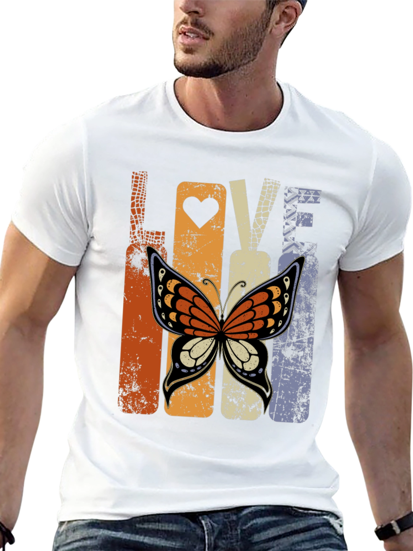 Love Butterfly Graphic Tee - Retro Design