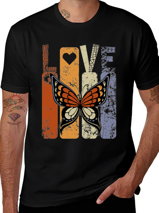 Love Butterfly Graphic Tee - Retro Design