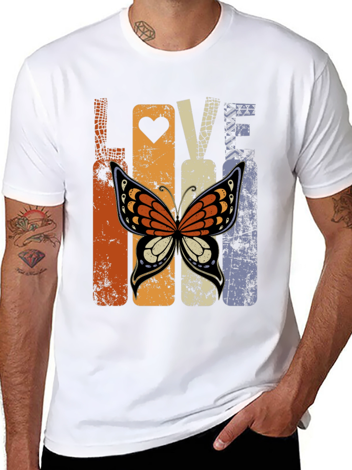 Love Butterfly Graphic Tee - Retro Design