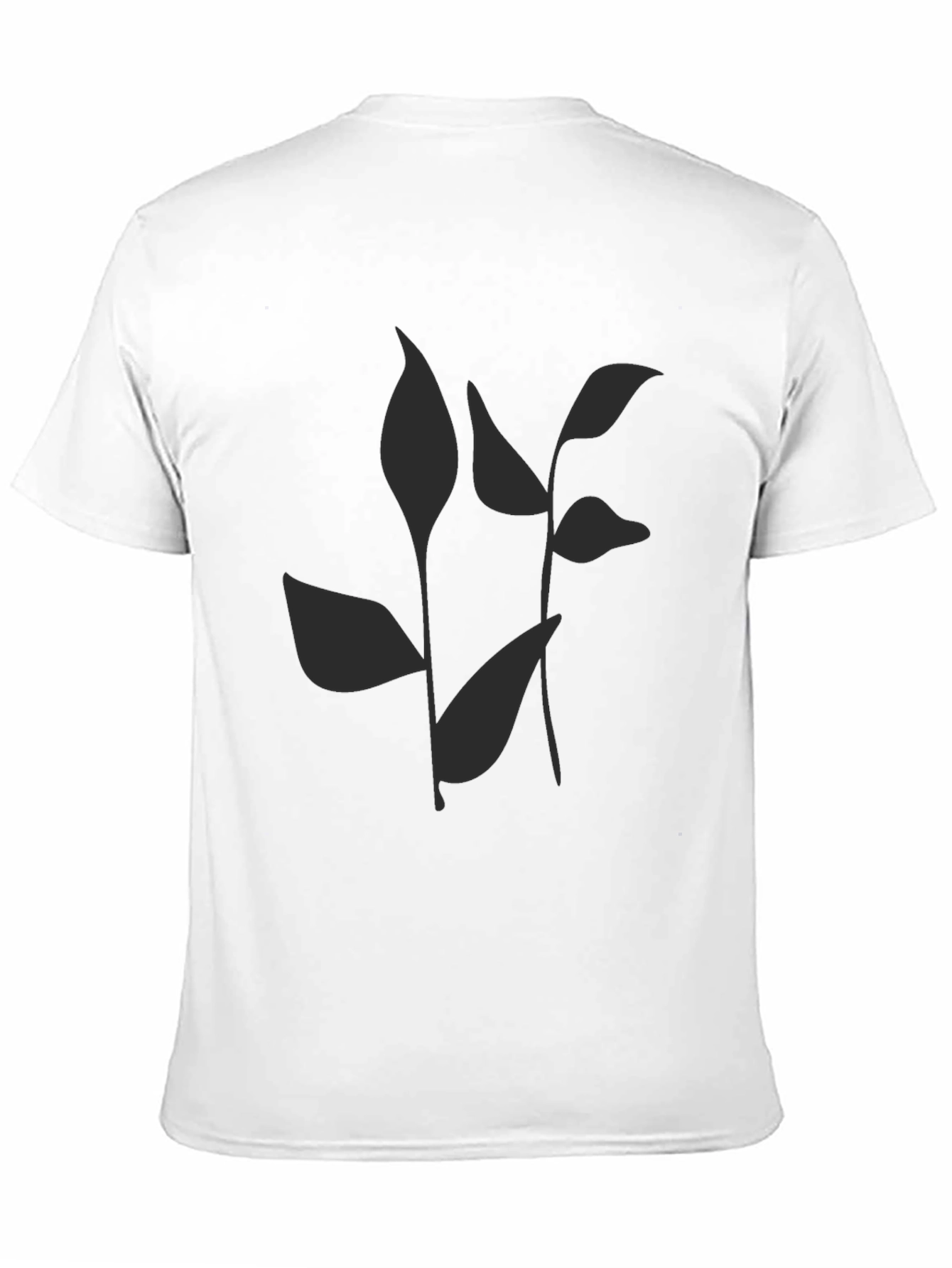Stylish Black Tee with Abstract Leaf Print
