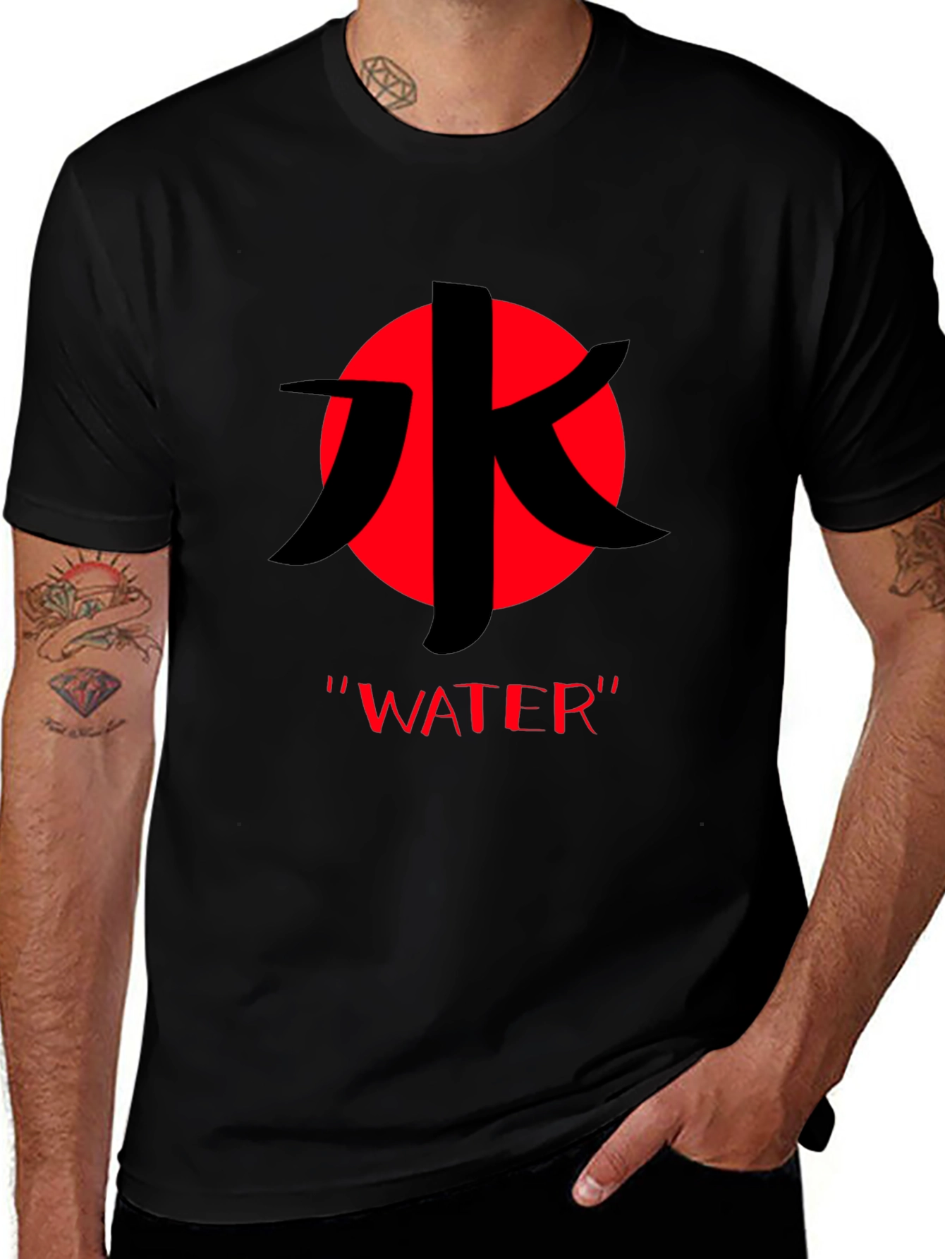 Water Kanji Symbol T-Shirt - Black
