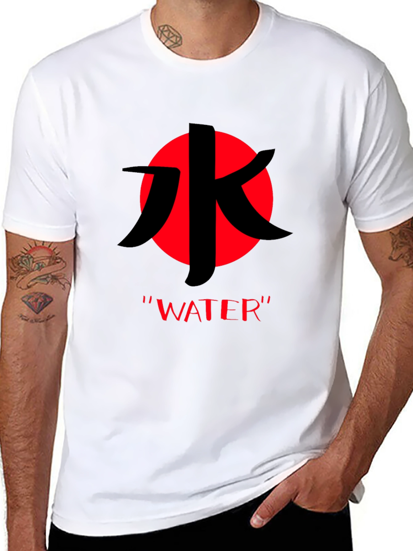 Water Kanji Symbol T-Shirt - Black