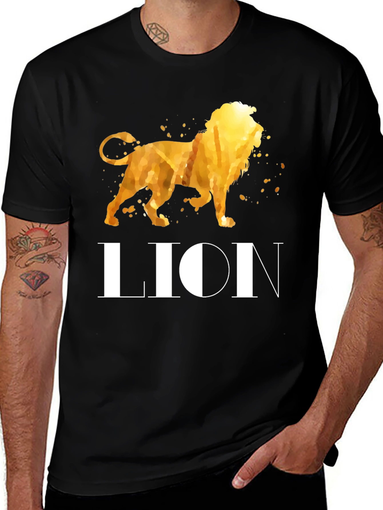 Lion Graphic Black T-Shirt