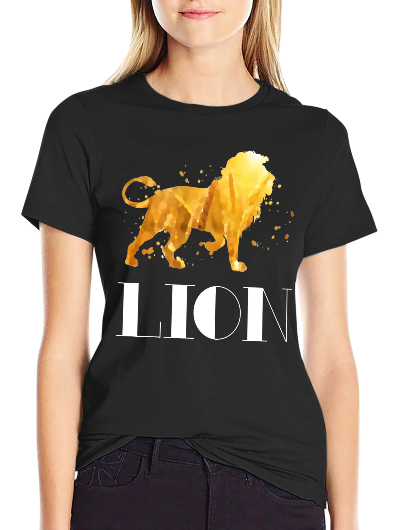 Lion Graphic Black T-Shirt