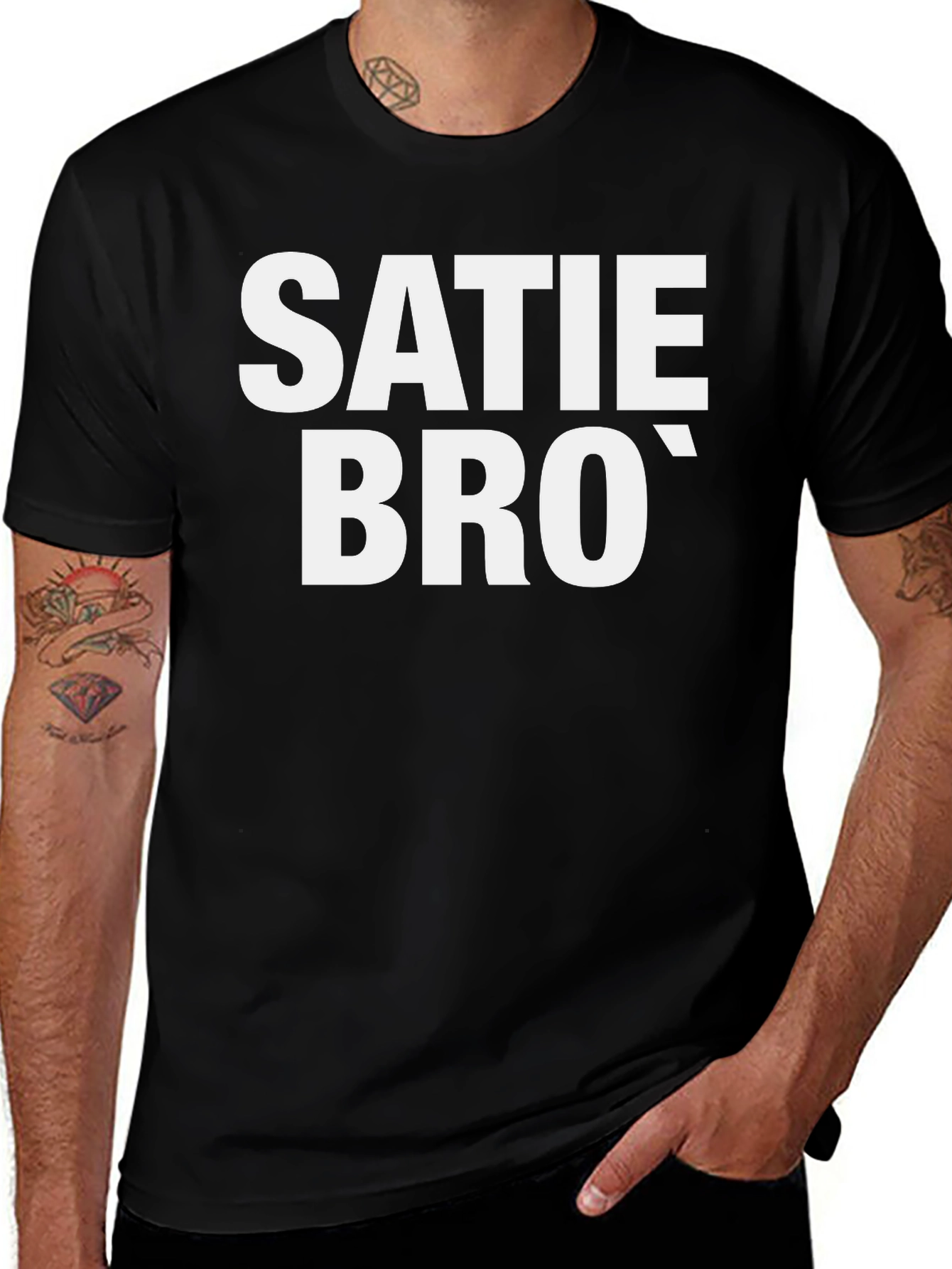 Satie Bro T-Shirt - Black Cotton Graphic Tee