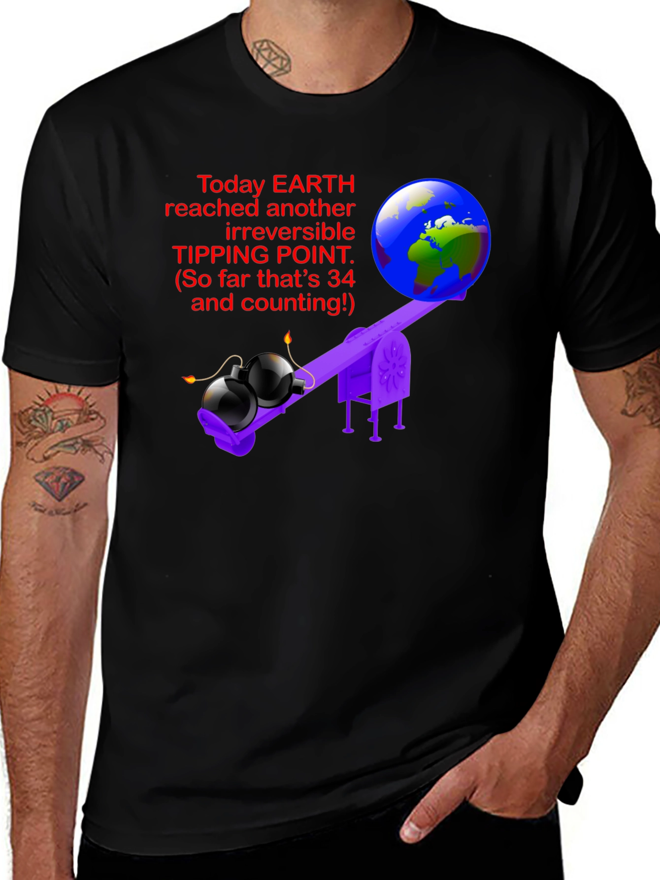 Earth Tipping Point Graphic Tee - Irreversible Humor