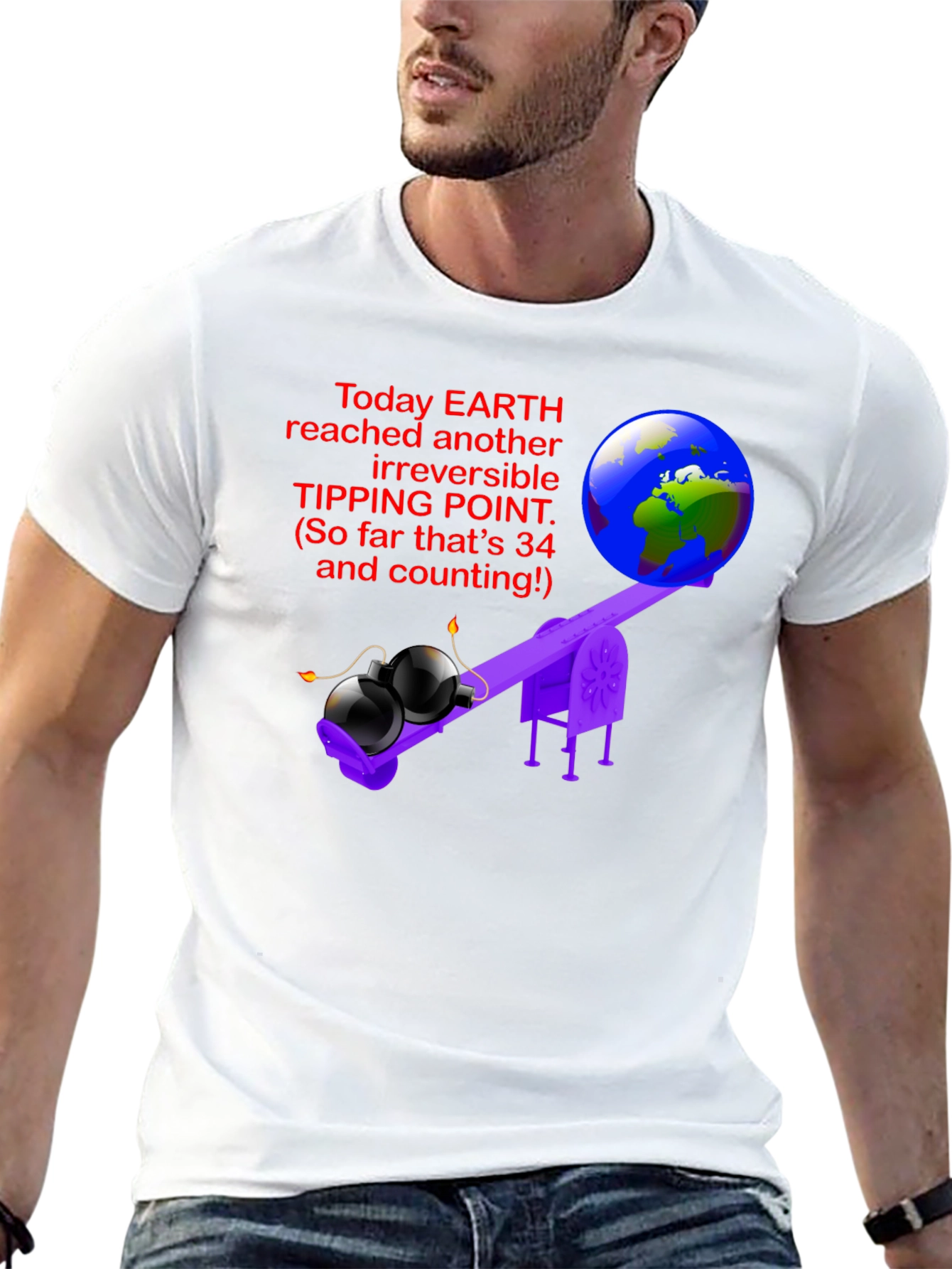 Earth Tipping Point Graphic Tee - Irreversible Humor
