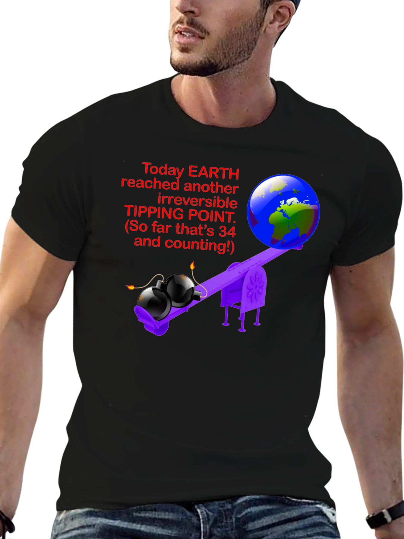 Earth Tipping Point Graphic Tee - Irreversible Humor