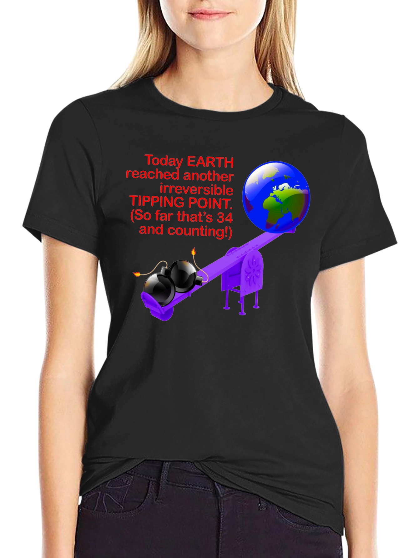 Earth Tipping Point Graphic Tee - Irreversible Humor