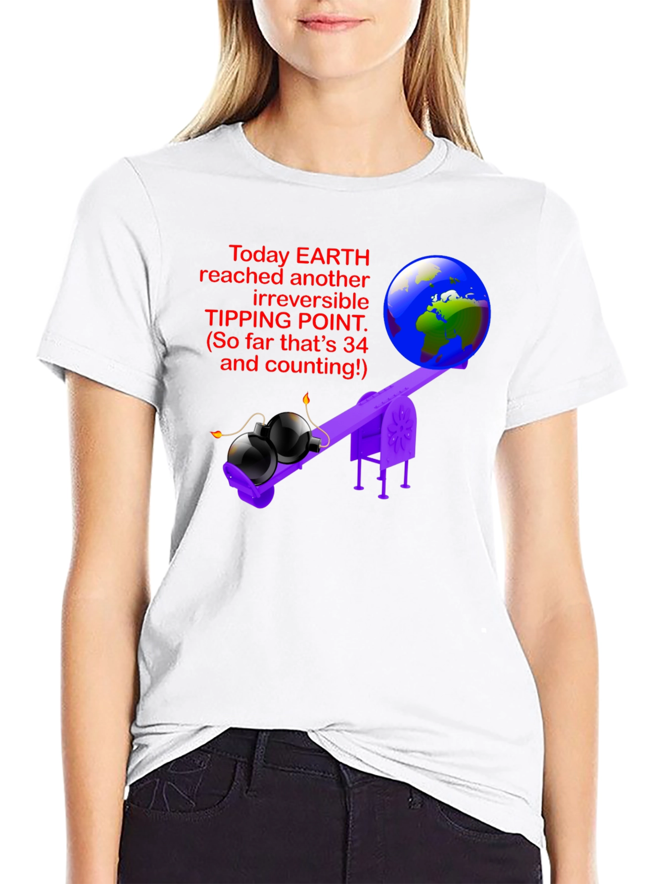 Earth Tipping Point Graphic Tee - Irreversible Humor