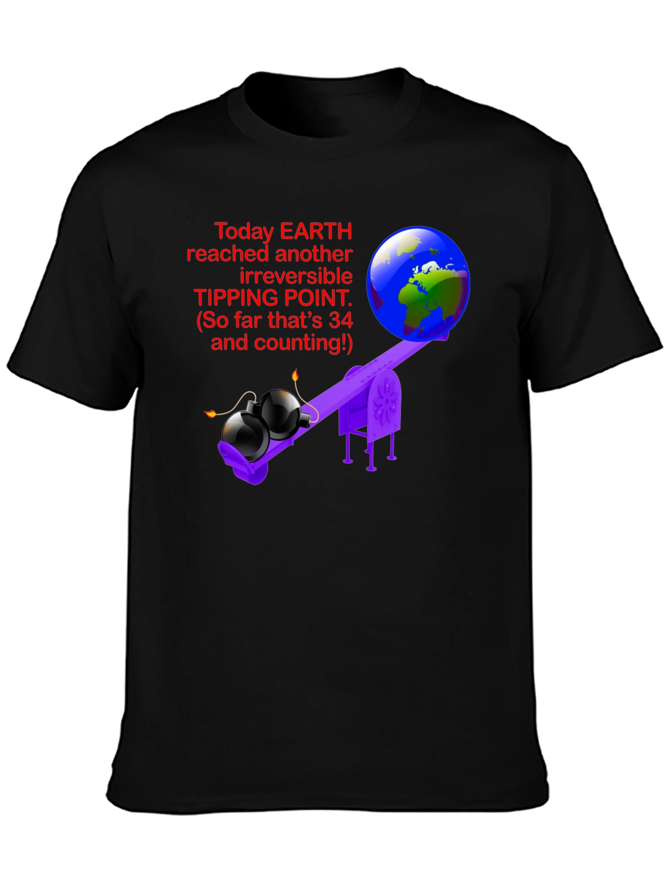 Earth Tipping Point Graphic Tee - Irreversible Humor