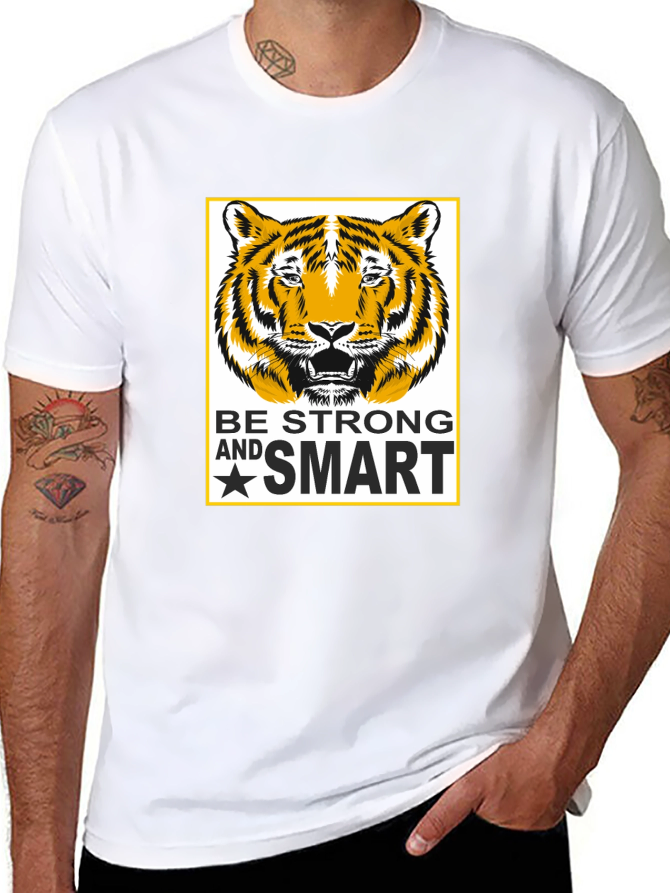 Be Strong and Smart Tiger Graphic Tee