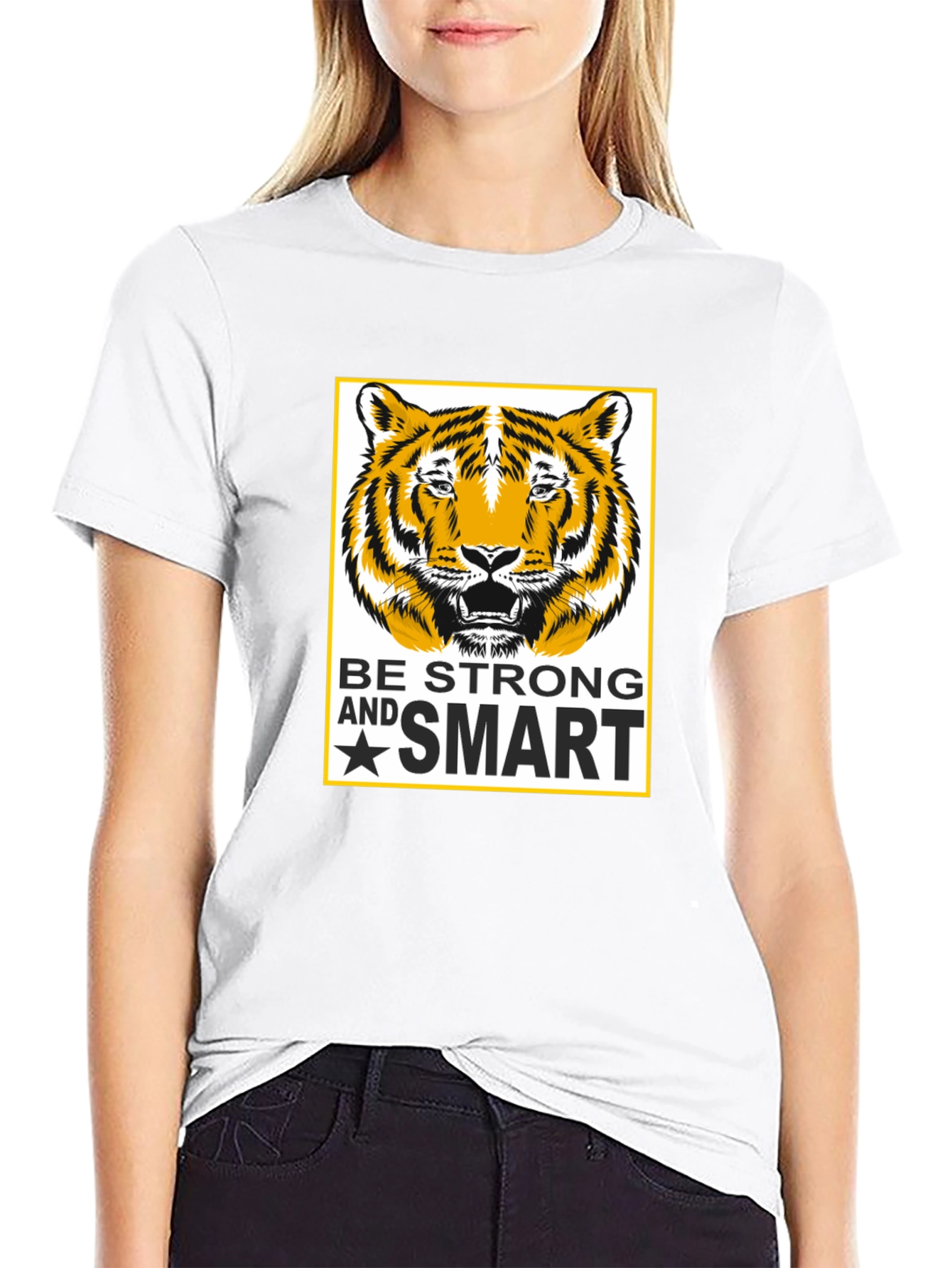 Be Strong and Smart Tiger Graphic Tee
