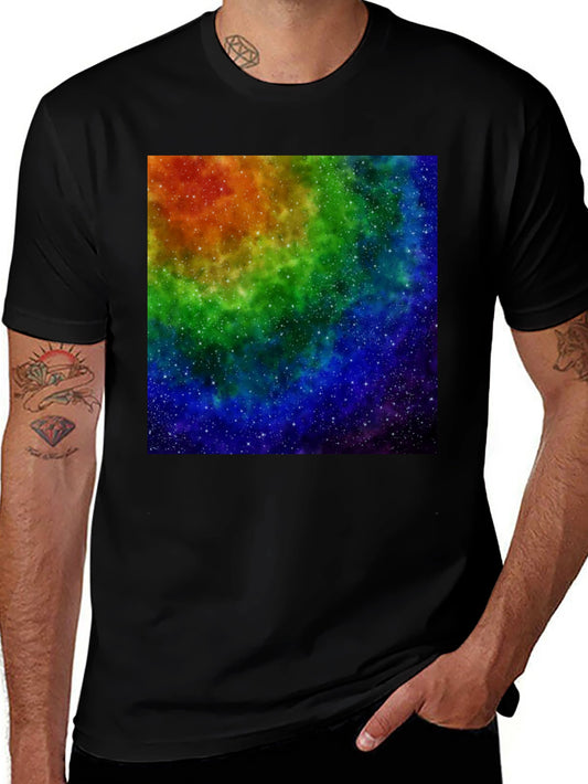 Rainbow Galaxy Black T-Shirt
