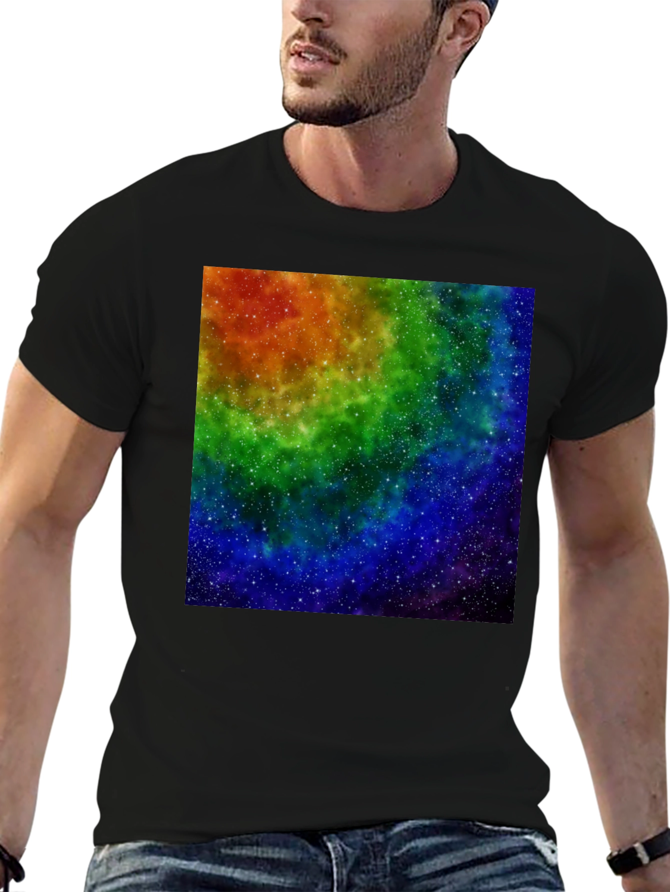 Rainbow Galaxy Black T-Shirt