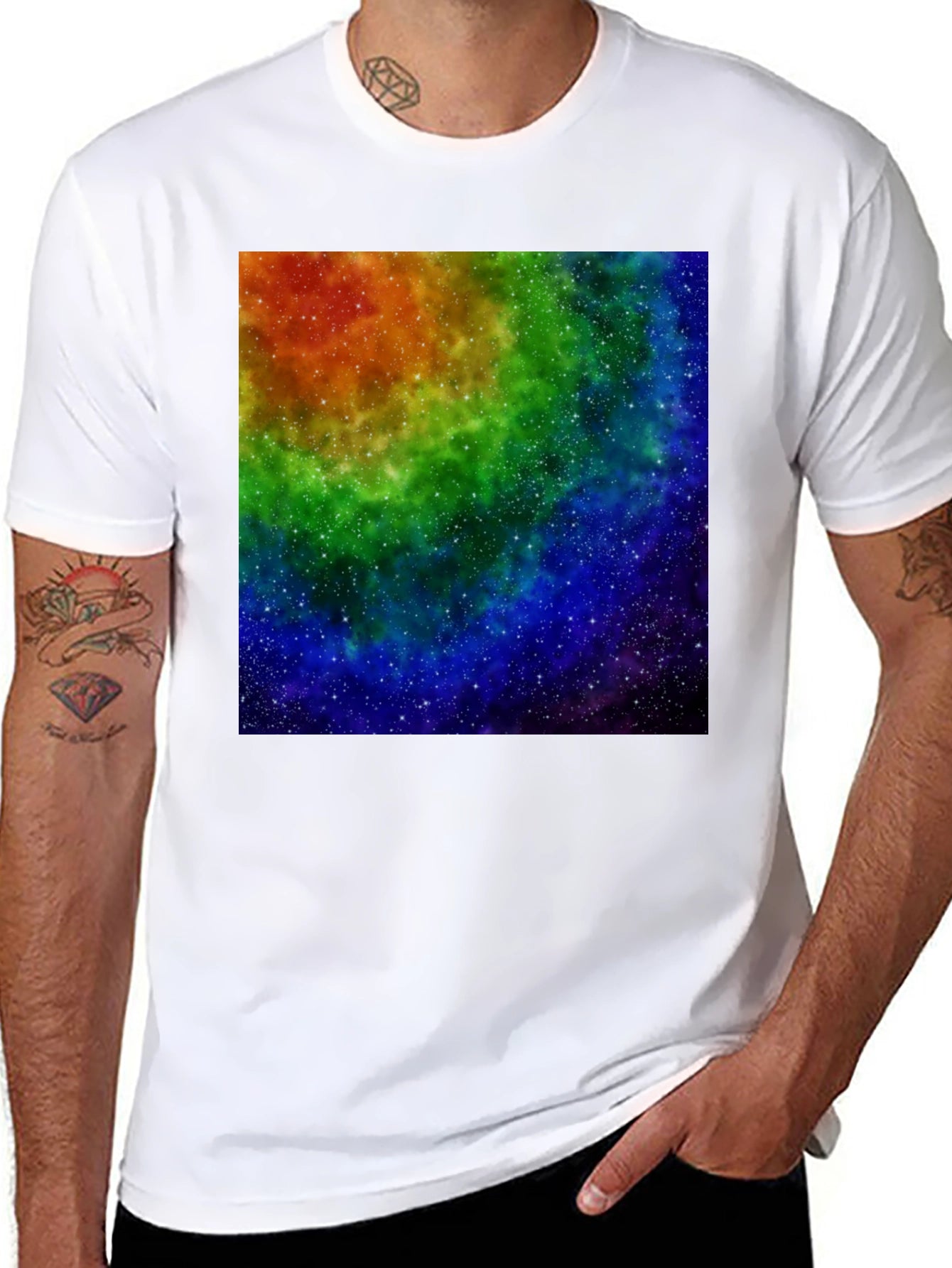 Rainbow Galaxy Black T-Shirt